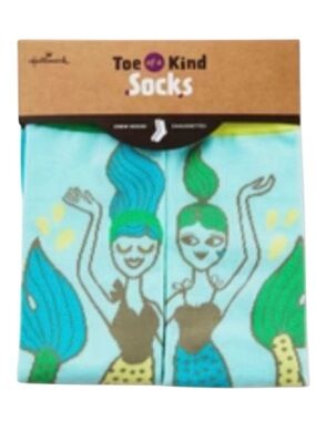 Hallmark Toe of a Kind Mermaid Crew Socks NWT Blue Green One Size Women’s